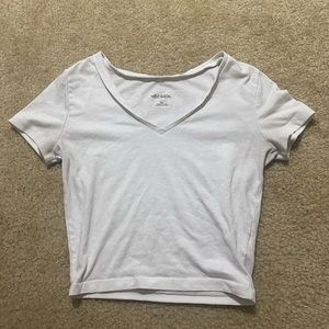 Short Sleeve V-neck Cropped T-shirt